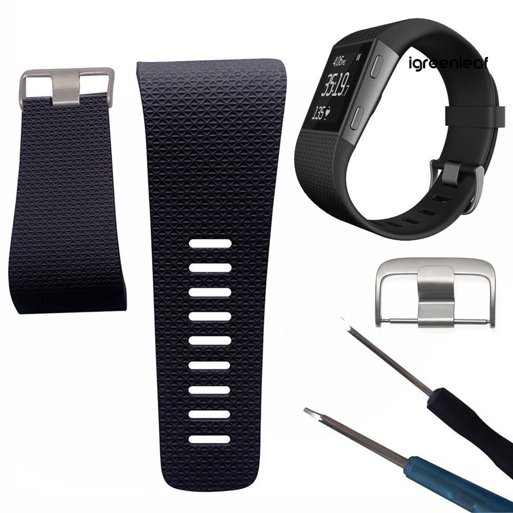 IL Soft Silicone Replacement Watch Band Strap with Buckle Tool for Fitbit Surge