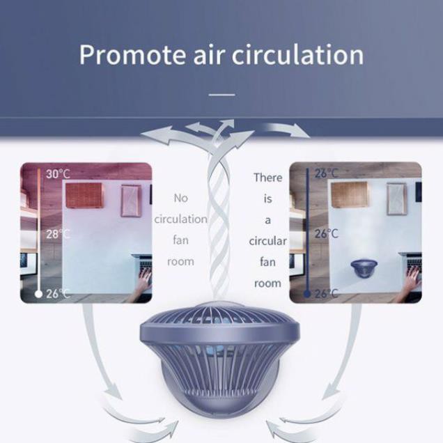 Quạt mini để bàn Baseus Ocean Fan Pin sạc 2000mAh, 4 mức tốc độ