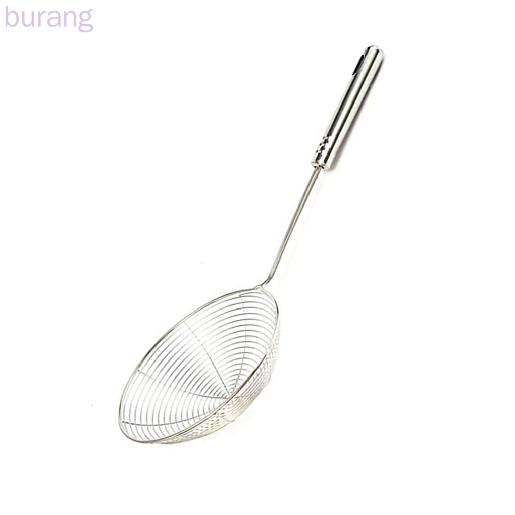 Rây Lưới Lọc Đầu Tròn Cán Dài Bằng Thép Không Gỉ Dùng Trong Nhà Bếp