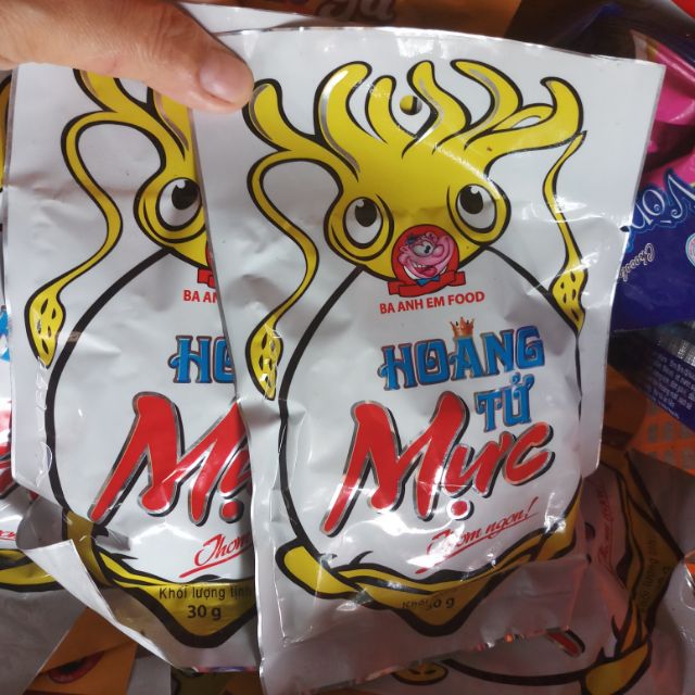 Combo: 30 gói hoàng tử mực, long thành, ức gà thơm cay