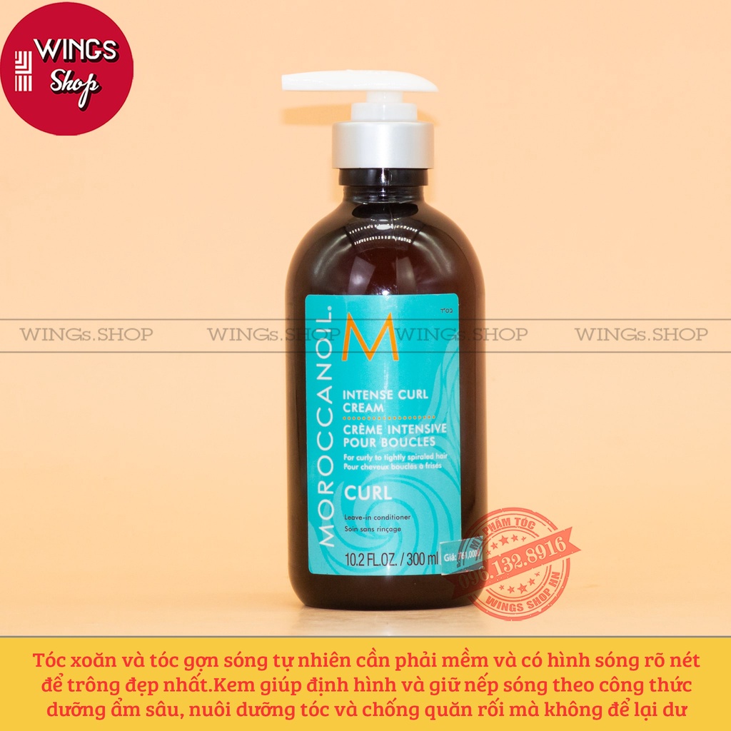 Kem Tạo Sóng Xoăn Moroccanoil Intense Curl Cream 300ml - Cho Tóc Xoăn Sóng Tới Tóc Xoăn | Wings Shop