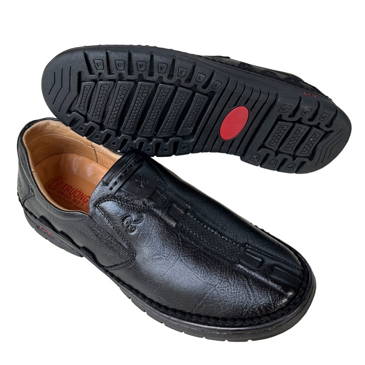 Giày mọi nam da bò màu đen Trường Hải thời trang nam cao cấp GM300 CÓ SIZE 44
