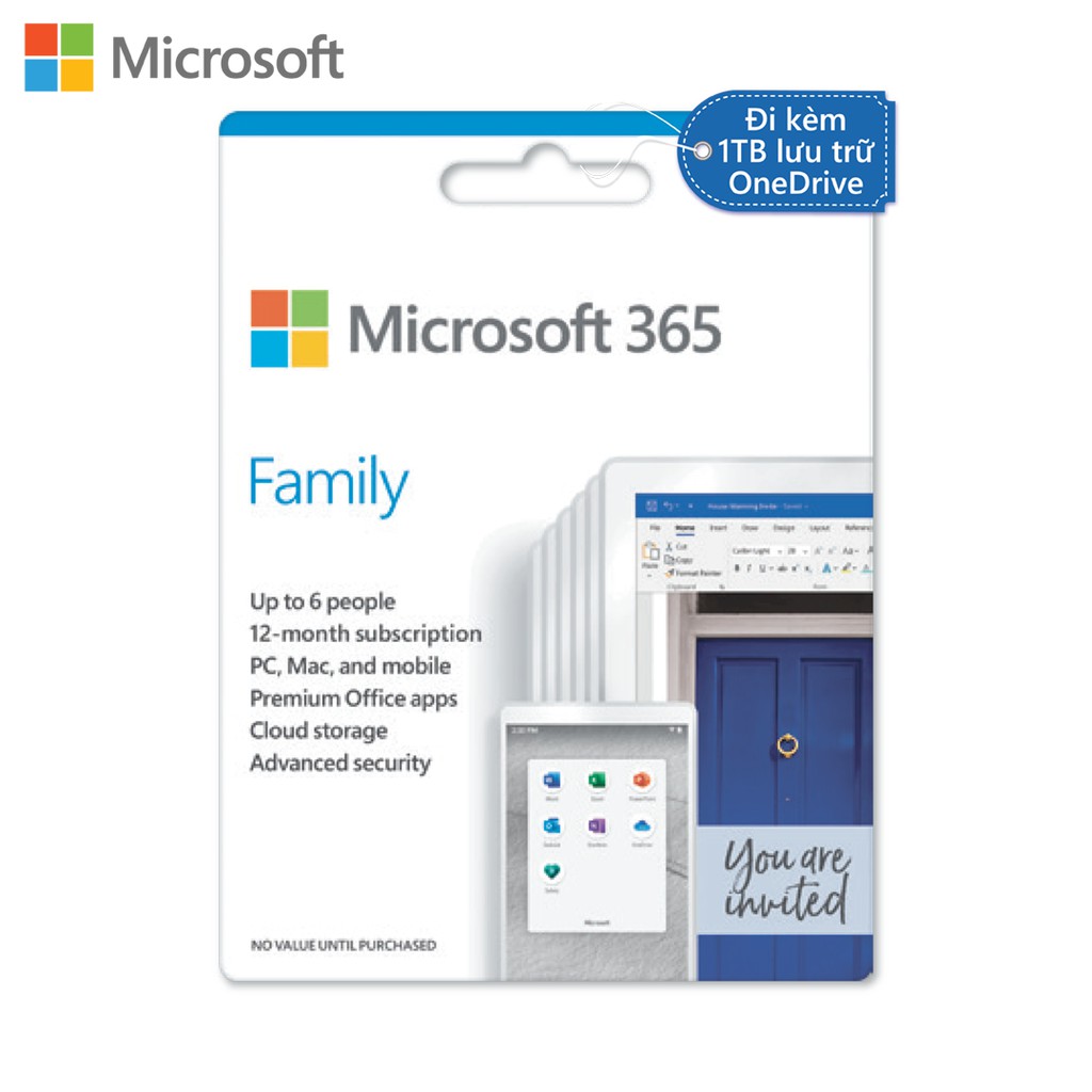[Mã ELMALL300 giảm 7% đơn 500K] Phần mềm Microsoft Office 365 Family