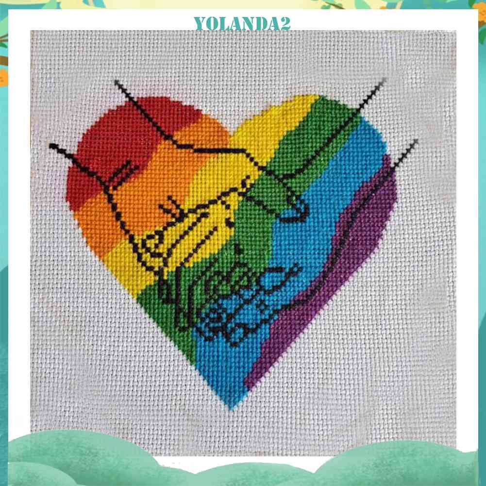 Bộ Tranh Thêu Chữ Thập Tự Làm 11CT Hình Trái Tim Xinh Xắn