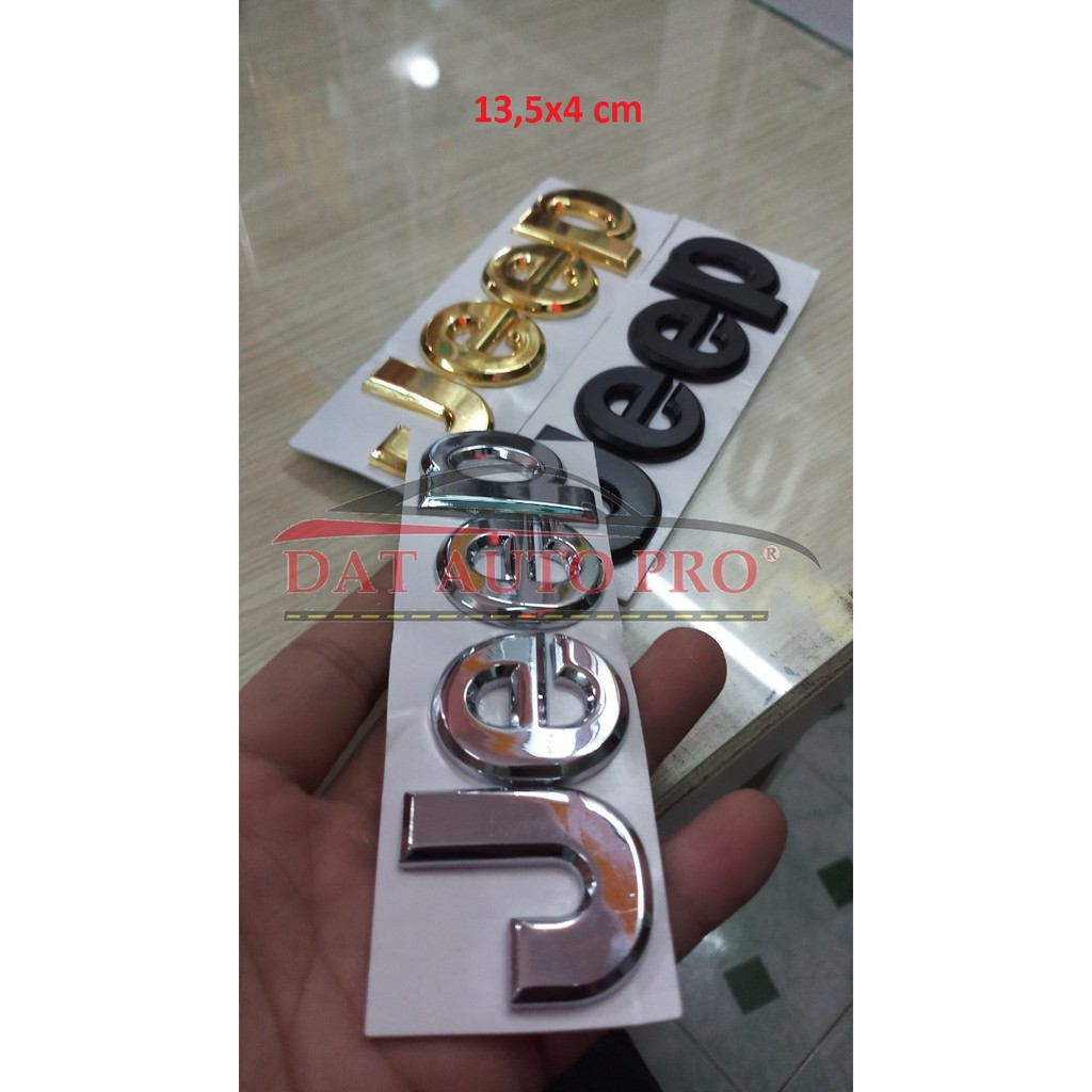 Tem 3D KIM LOẠI JEEP dùng Cho oto