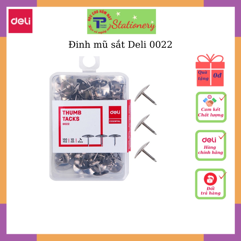 Ghim cài đóng túi #3, 10mm Deli, Bạc- E0022