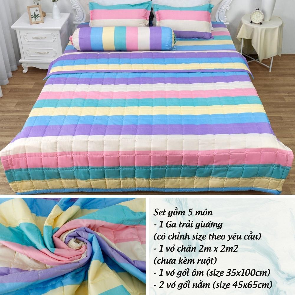 Bộ chăn ga gối đệm drap giường 5 món Otama Bedding cotton poly bộ ga giường caro đẹp cute hình thú hàn quốc cao cấp