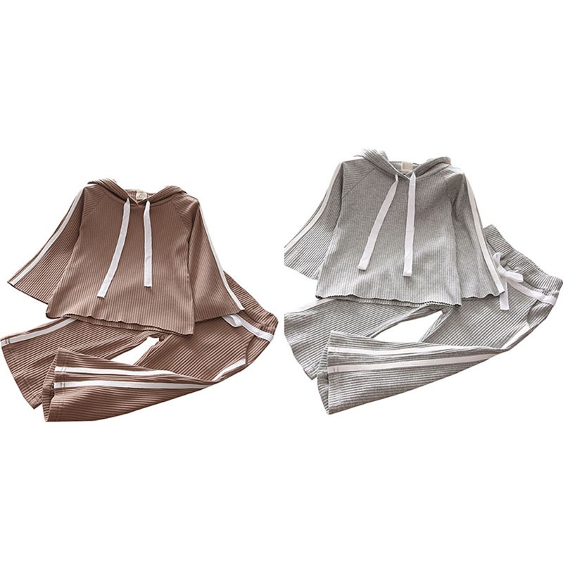 Set Áo Hoodie Tay Dài Phối Chân Váy Thời Trang Cho Bé Gái