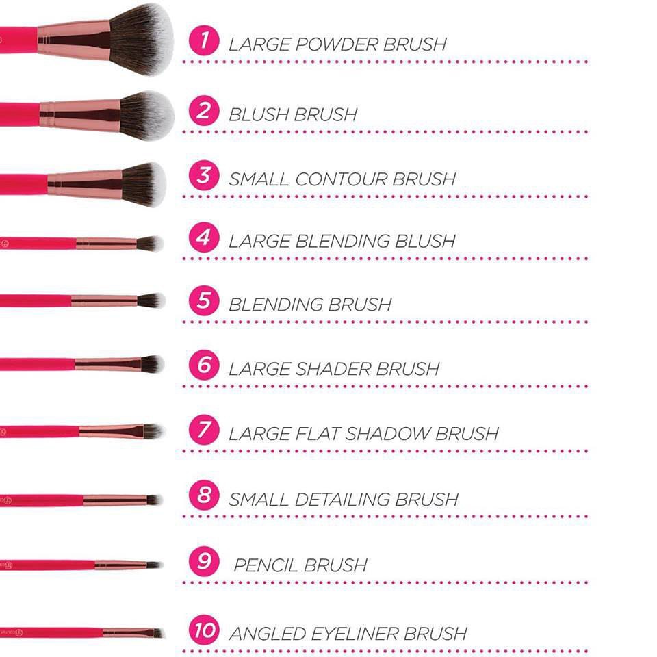 Bộ Cọ 10c BH Cosmetics Bombshell Beauty 10 Piece Brush Set