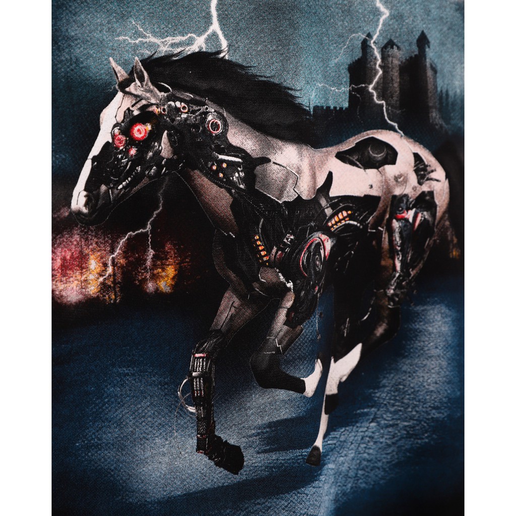 Áo thun 'GOLDIE MACHINERY HORSE' 100% cotton 2 chiều | BigBuy360 - bigbuy360.vn