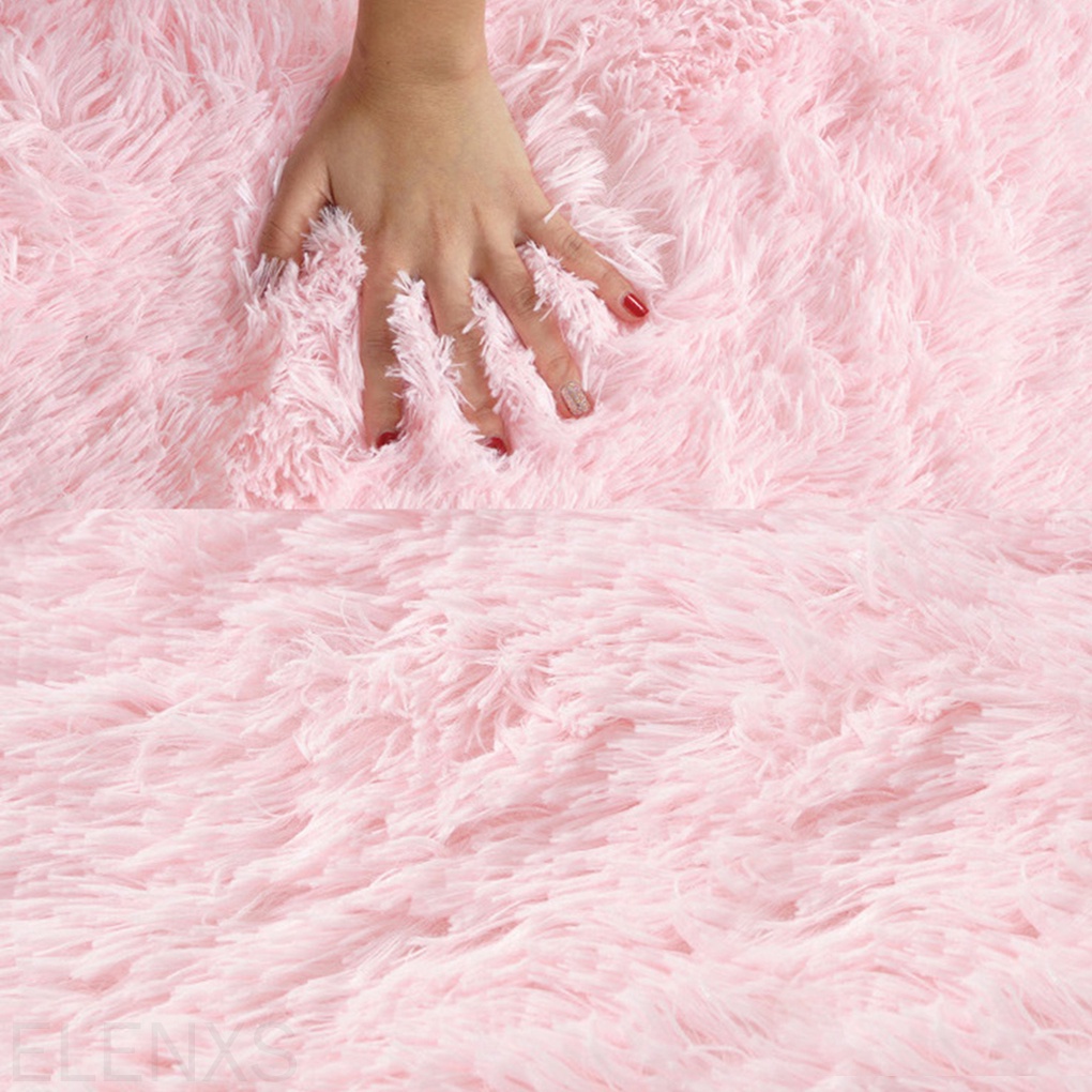 Thảm lông mềm hình tròn trang trí phòng khách/ngủ