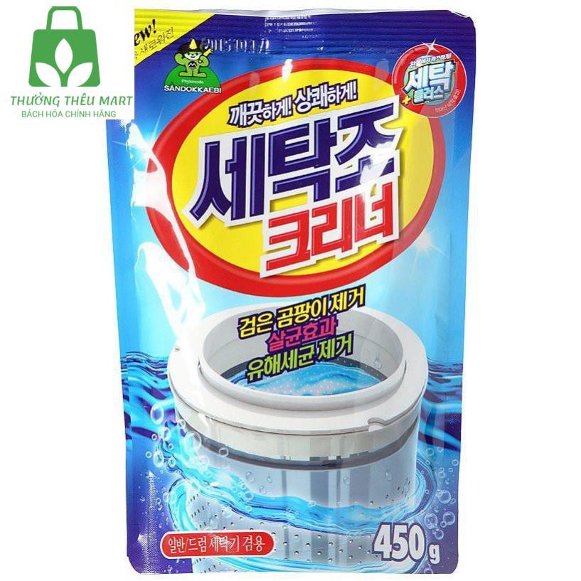 Tẩy Lồng Giặt - Bột Tẩy Vệ Sinh Lồng Máy Giặt Hàn Quốc Sandokkaebi Gói 450g