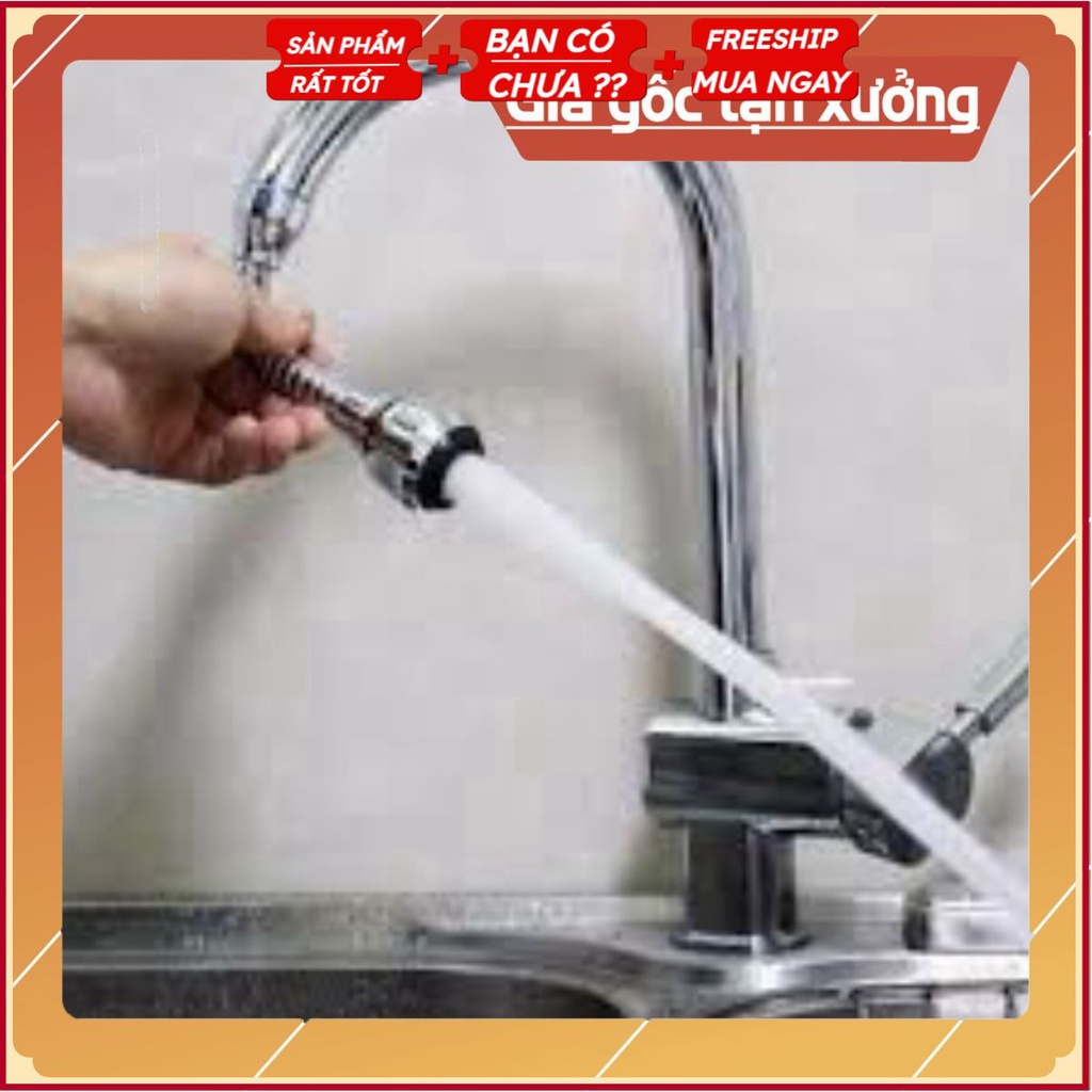 Đầu Vòi Xịt Nước Tăng Áp Cho Vòi Bồn Rửa, Vòi Rửa Chén, Đầu Nối Vòi Rửa Bát Tăng Áp Xoay 360 Độ TURBO FLEX Cao Cấp