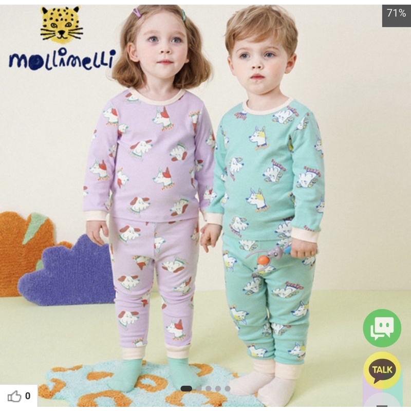 (size 90-130) Bộ cotton mềm Mollimelli xuất Hàn
