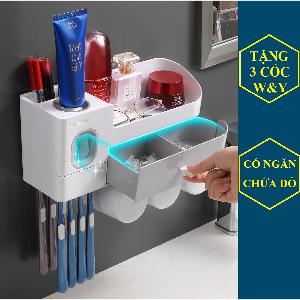 Hộp nhả kem đánh răng tự động - TẶNG 4 cốc W&amp;Y