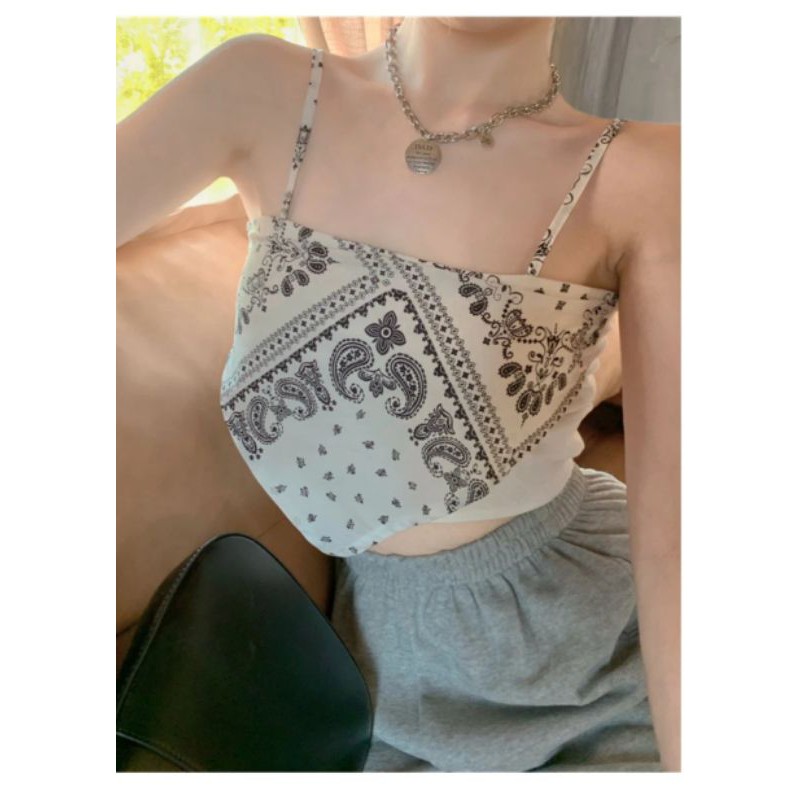 [freeship>50k] áo yếm thổ cẩm hai dây 2 màu trắng ,đen-chất liệu bozip cotton. | BigBuy360 - bigbuy360.vn