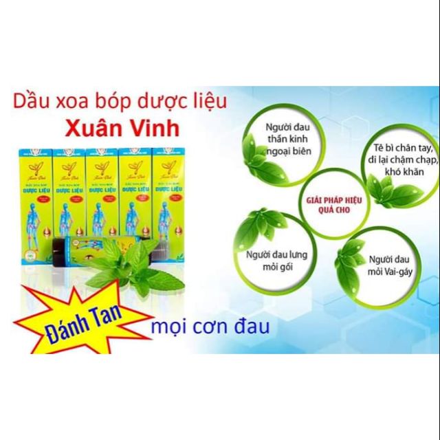 (chính hãng 100%( Tặng hạt chia ) DẦU XOA BÓP THẢO DƯỢC XUÂN VINH(mua 2 chai tặng 1 đầm)