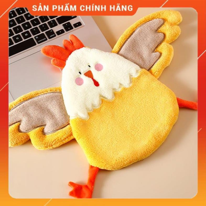 Khăn Lau Tay Siêu Thấm Hút Họa Tiết Chú Gà Hoạt Hình Dễ Thương Dành Cho Nhà Bếp/ Phòng Tắm