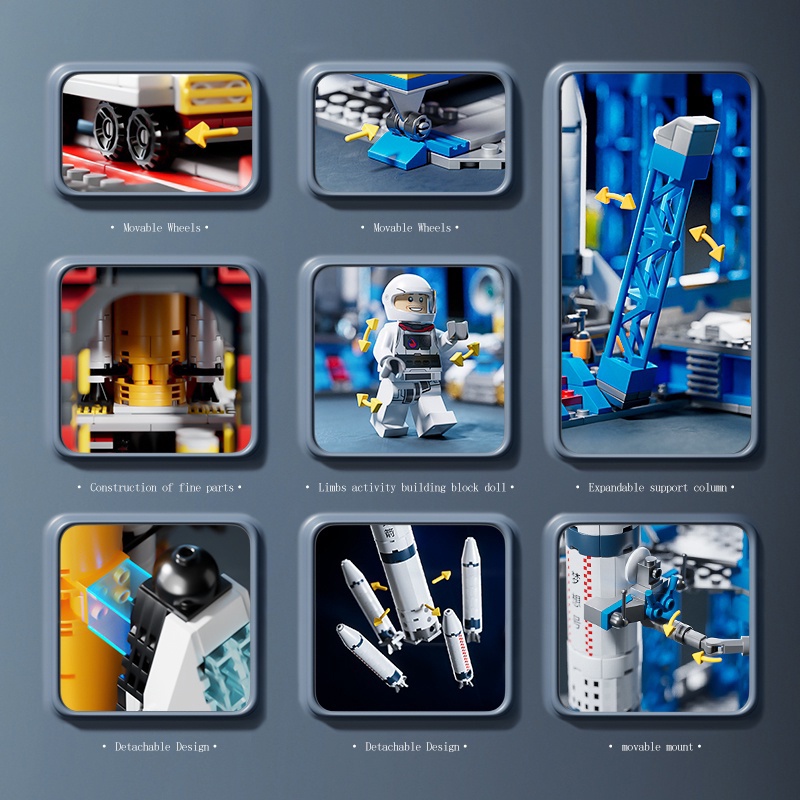 Bộ Đồ Chơi Lắp Ráp Tên Lửa / Tàu Vũ Trụ / Tàu Vũ Trụ Phát Triển Trí Thông Minh Cho Bé Trai