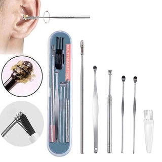Dụng cụ lấy ráy tai 6 trong 1 bằng inox chuyên dụng 