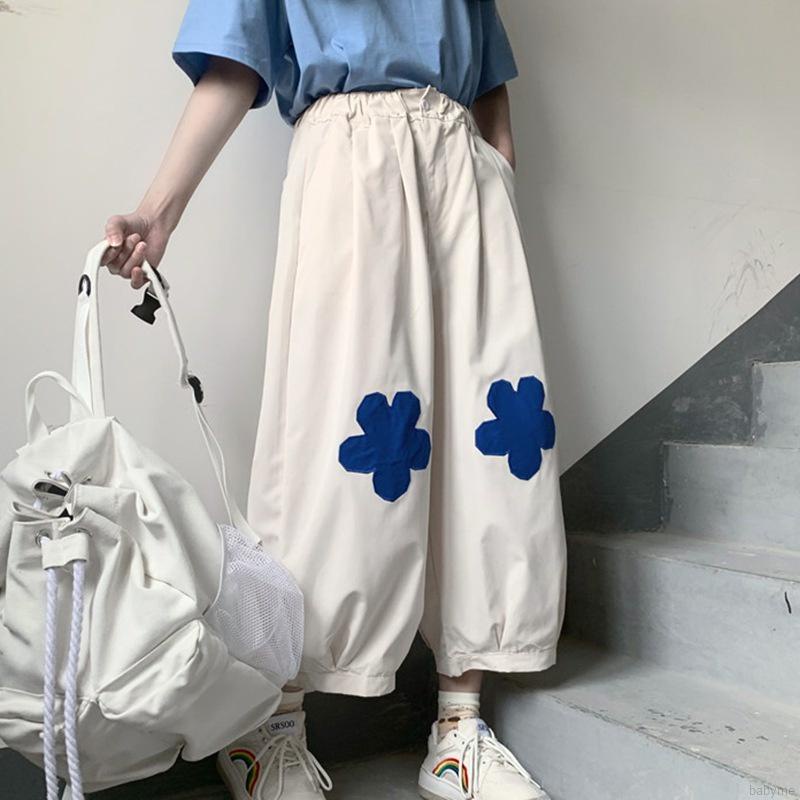 Quần legging ống rộng họa tiết hoa dễ thương cho bé gái