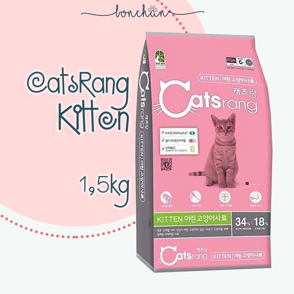 Hạt khô Catsrang Kitten cho mèo con túi 1,5kg