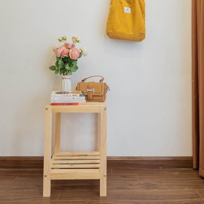 Kệ gỗ tab đầu giường l Kệ đầu giường gỗ thông tự nhiên, chất liệu cao cấp - DORIS ACCESSORIES