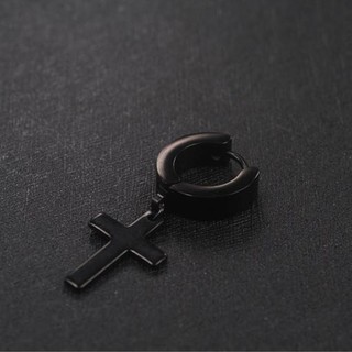 Bông tai thánh giá nhỏ cá tính màu đen phụ kiện trang sức dành cho nam - mouse love rice