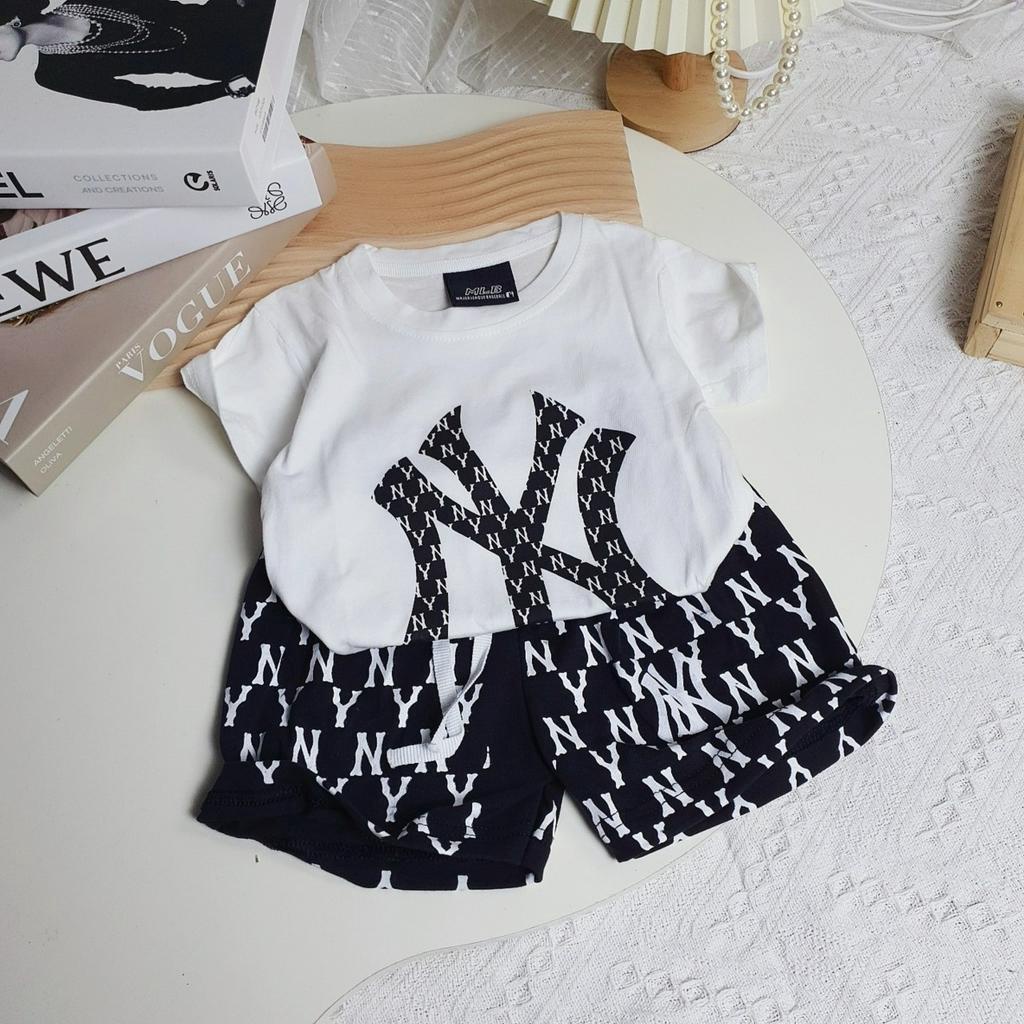 Bộ hè bé trai,Bộ cộc tay bé trai chất cotton NY Chú chó cực đẹp cho bé QATEA20, Quần áo trẻ em từ 7-18kg_Binbon kids
