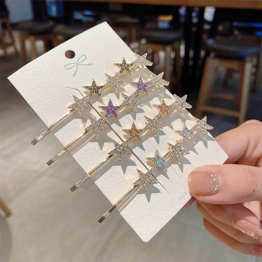Kẹp Tóc Hình Ngôi Sao Đính Kim Cương Giả Thời Trang Cho Nữ