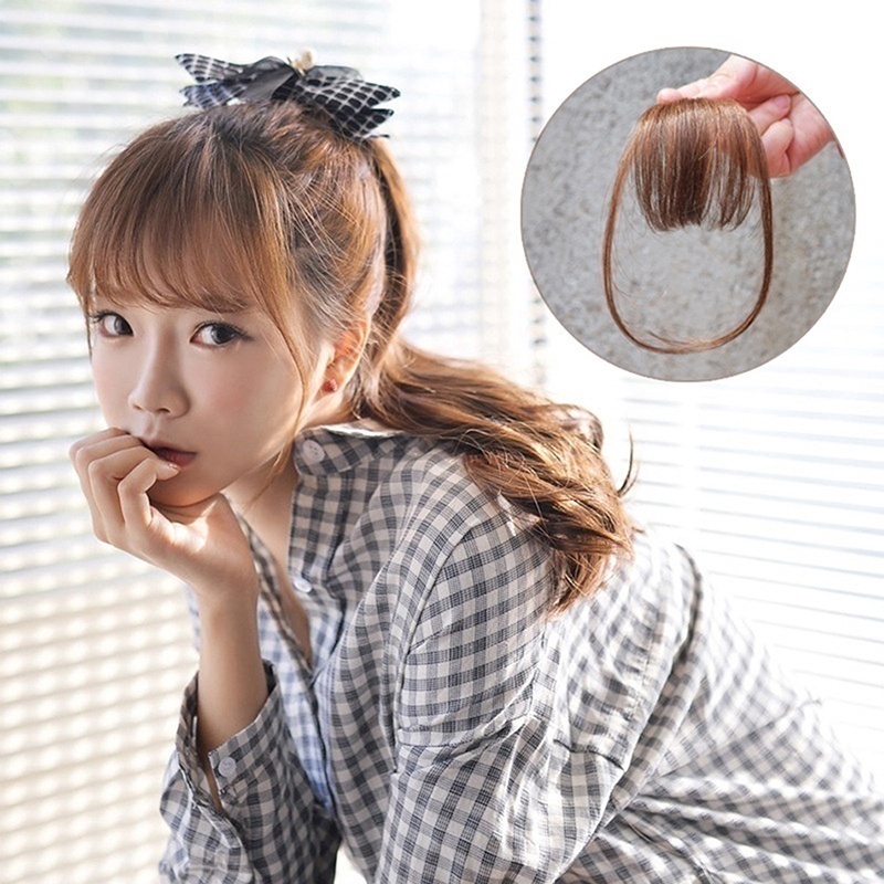 Tóc mái giả kiểu mái ngang uốn cúp xinh xắn thời trang cho nữ