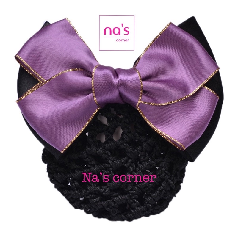 Kẹp lưới bới tóc búi tóc viền nhũ kim tuyến sang trọng