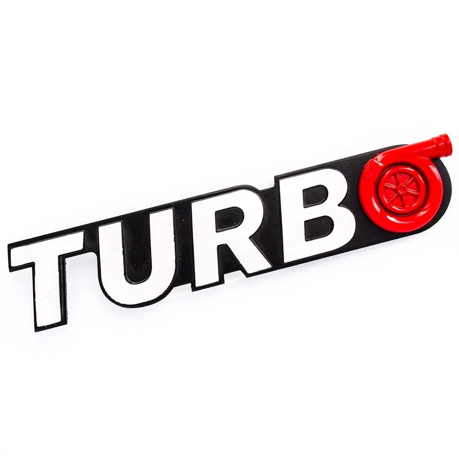 Decal chữ nổi Turbo trang trí xe ô tô