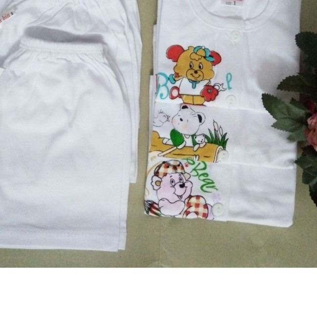 Combo 3 bộ đồ sơ sinh ngắn 100% cotton