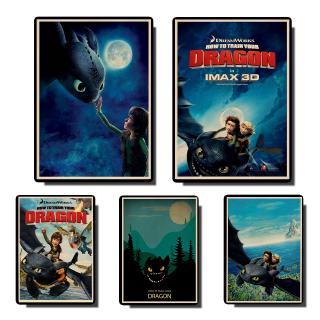 Tấm Áp Phích Treo Tường Trang Trí In Hình Phim How to Train Your Dragon Kiểu retro