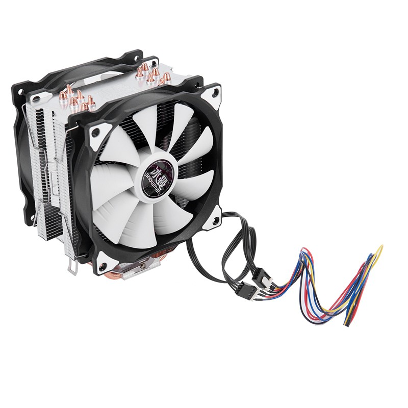 SNOWMAN 4PIN CPU cooler 6 heatpipe Double fans cooling 12cm fan LGA775 1151 115x