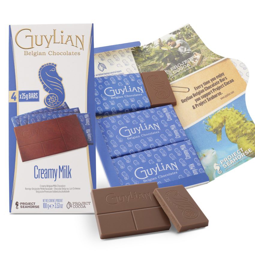 [Mã GROSALE2703 giảm 8% đơn 250K] Socola sữa Guylian Belgian Creamy Milk bar 100g (4x25g) - Aust Shop Chocolate