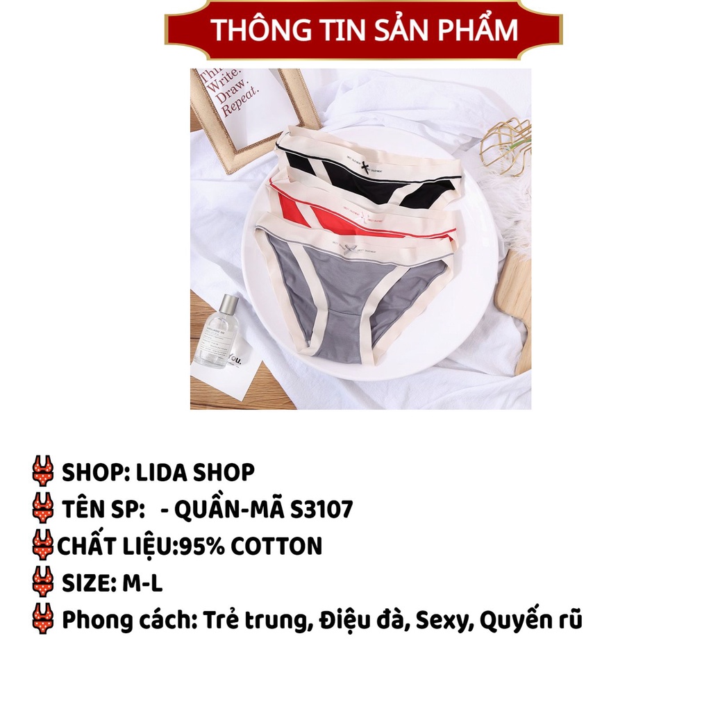 Quần Lót Nữ Cotton viền chun đính nơ nhỏ thoáng mát ôm dáng MÃ S3107