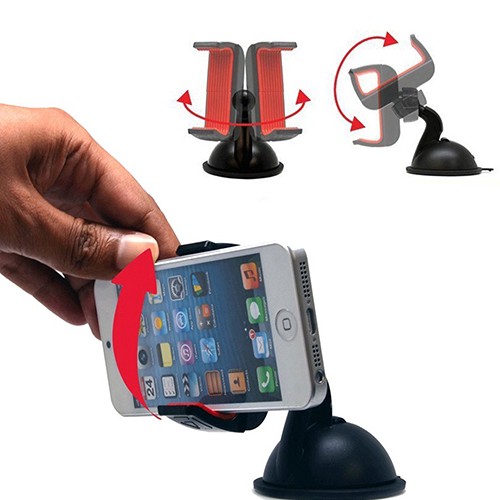 Giá đỡ điện thoại gắn tấm chắn gió xoay 360 độ tiện lợi dành cho xe hơi | BigBuy360 - bigbuy360.vn