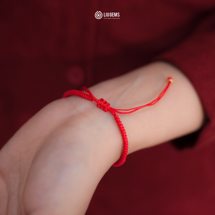 Vòng Tay Chỉ Đỏ Handmade 5 Hạt Đá Phong Thuỷ Tự Nhiên Liugems Cho Nam Nữ Unisex Thời Trang May Mắn Năng Lượng CD03
