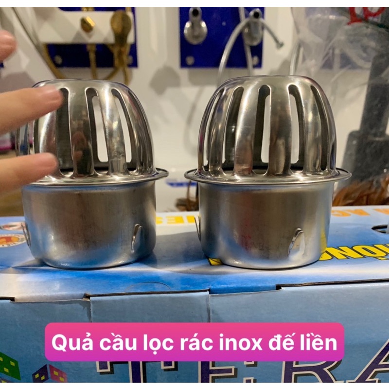 Quả cầu lọc rác inox đế liền lắp các cỡ ống 60 - 110mm