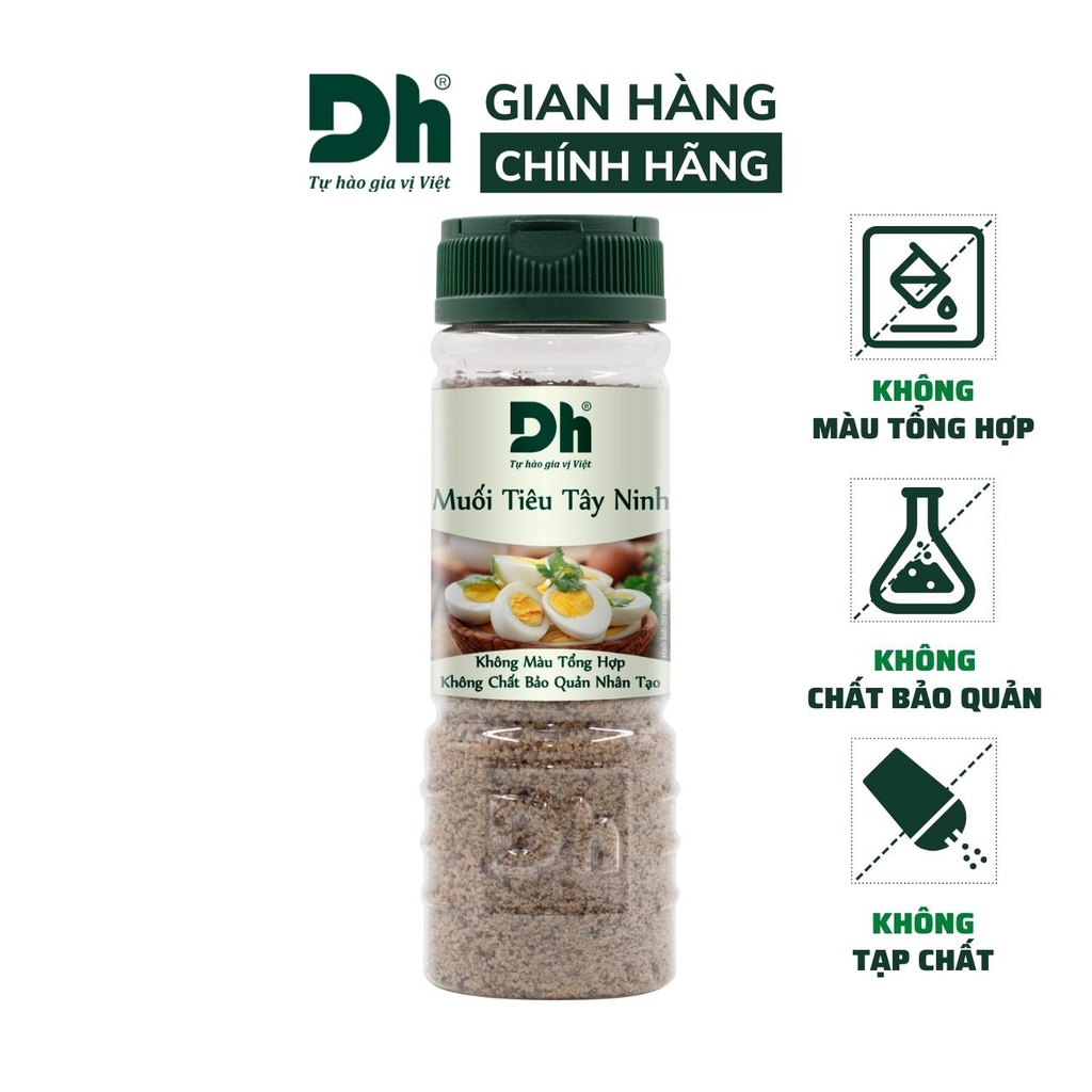 Muối tiêu Tây Ninh DH Foods gia vị chấm hoa quả chế biến thực phẩm loại 1 thơm ngon 60/80/120gr - DHMTN48