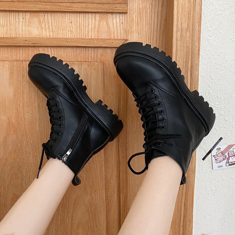 [Mã FASHIONGREEN15 giảm 10% tối đa 30k đơn từ 99k] (Hàng sẵn) Giày bôt nữ lửng buộc dây khóa bên | BigBuy360 - bigbuy360.vn