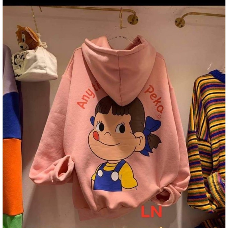 Áo hoodie cô gái Nơ xanh in lưng LN11
