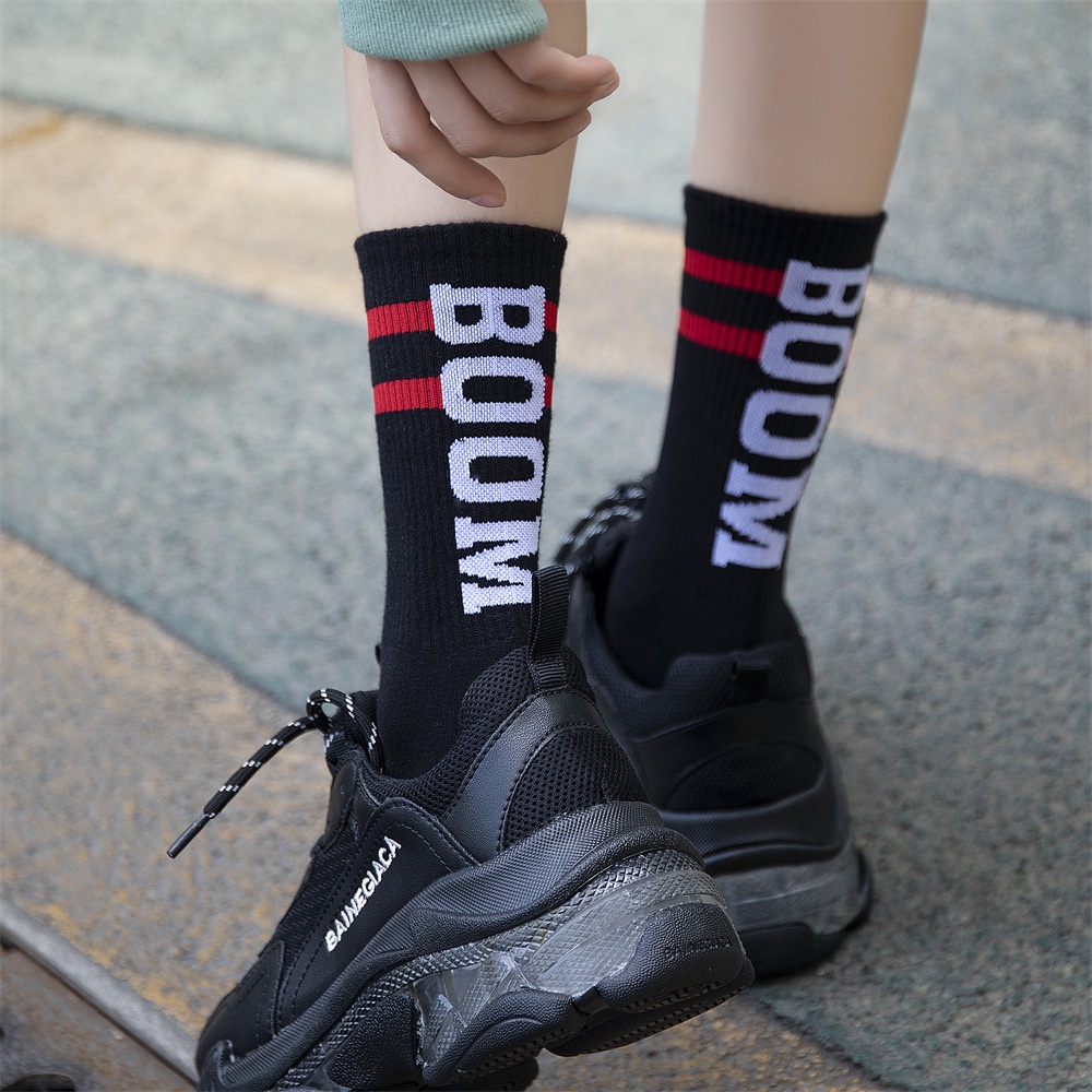 Tất Vớ BOOM Sọc Cổ - Tất Chữ BOOM Cao Cổ