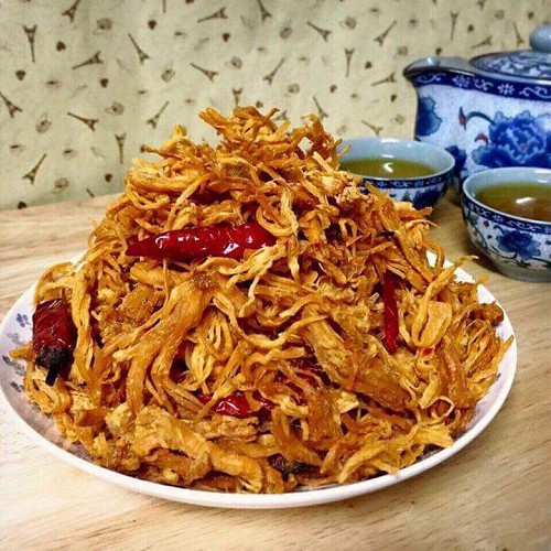 500g KHÔ GÀ TỎI ỚT NGON CÓ GIẤY CN VSATTP