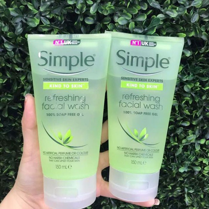 [Chuẩn Auth] Sữa Rửa Mặt Simple Gel Kind To Skin Refreshing Facial Wash Gel 150ml