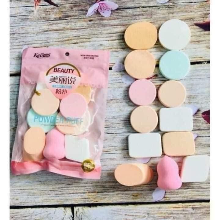 Bông mút trang điểm mềm mịn [13 chi tiết] Mút tán kem nền đa năng  nhiều màu | BigBuy360 - bigbuy360.vn