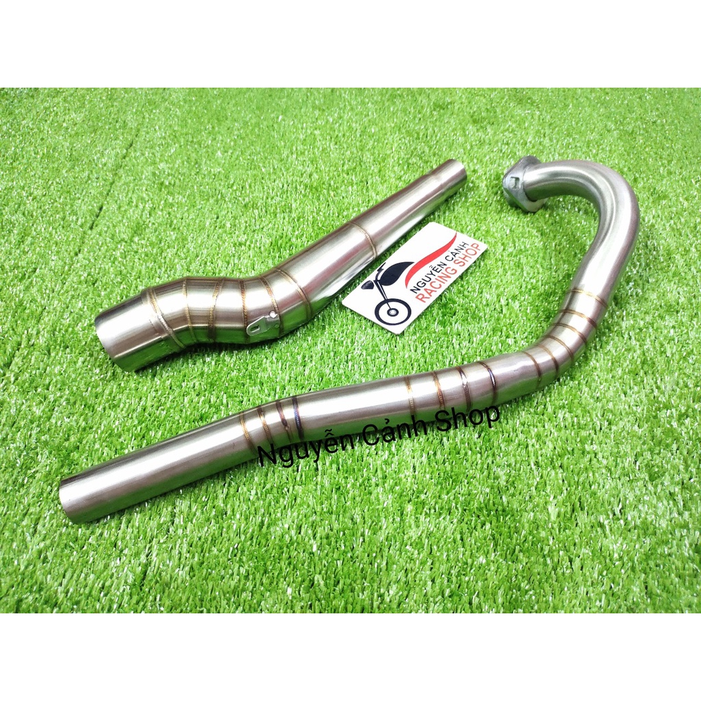 Cổ pô 2 khúc Inox mối hàng titan-Wave Dream-Sirius-Wave A 2017-Exciter-Winner