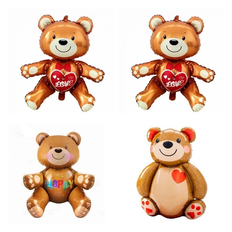 Bong Bóng Hình Gấu Bằng Màng Nhôm Kích Thước 91 * 65cm Trang Trí Tiệc Sinh Nhật / Đám Cưới / Valentine